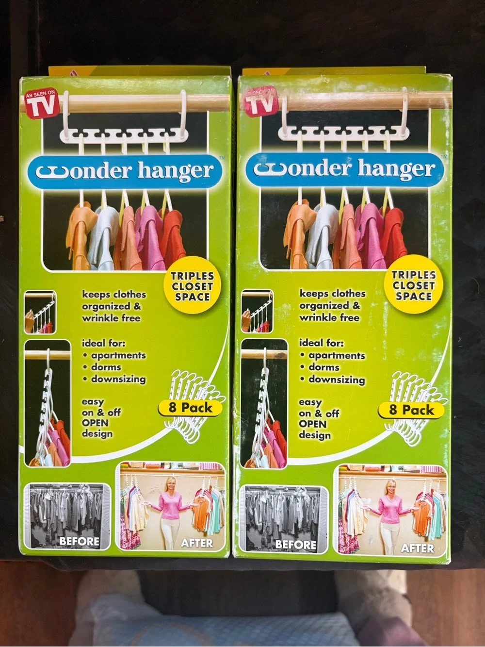2 packs Wonder Hanger 8-Pack Closet Space Saver - Green